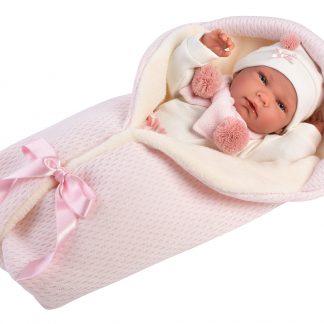 slaap beneden groei Llorens levensechte babypop fullbody meisje met kleding deken en speen 40  cm – Babypoppenshop – by Selintoys